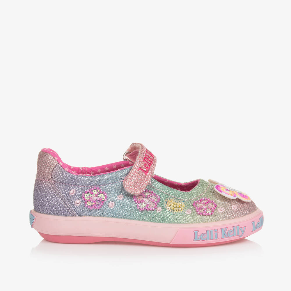 Lelli Kelly Kids' Girls Pink Ombré Hand-beaded Bar Shoes