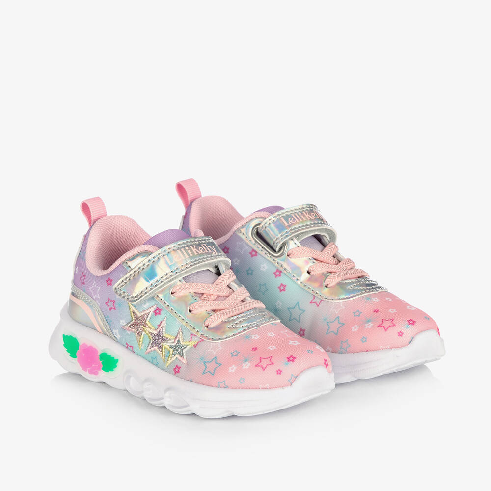 Shop Lelli Kelly Girls Pink Star Light-up Trainers