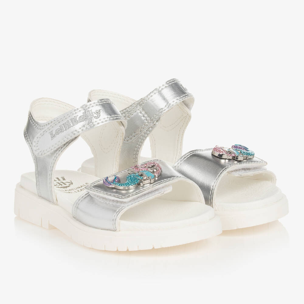 Lelli Kelly - Girls Silver Diamanté Mermaid Sandals | Childrensalon
