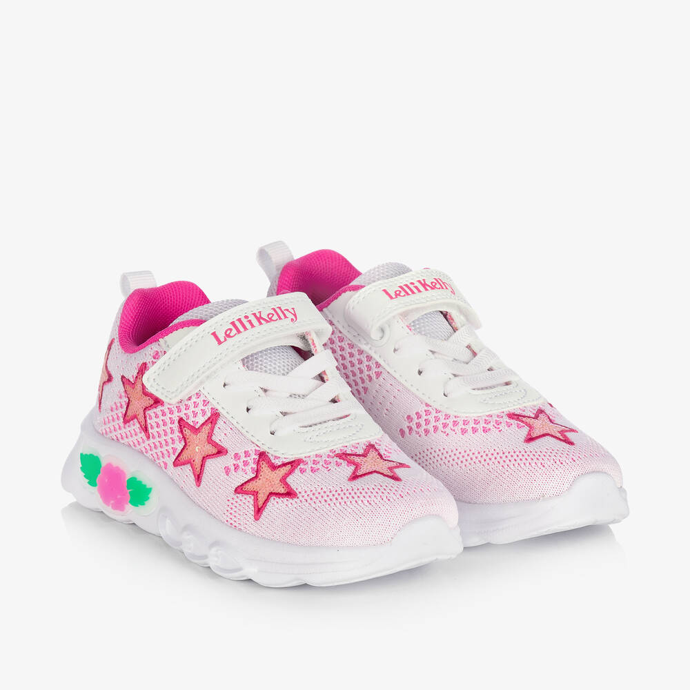 Lelli Kelly -  حذاء رياضي شبك لون أبيض وزهري للبنات | Childrensalon