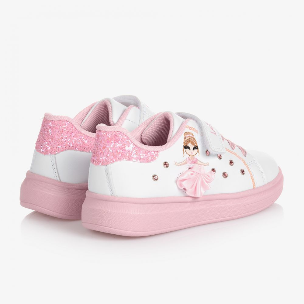 LELLI KELLY Emily White/Pink Girl's Shoes Trainers Size UK 11/12.5/1/2/2.5 