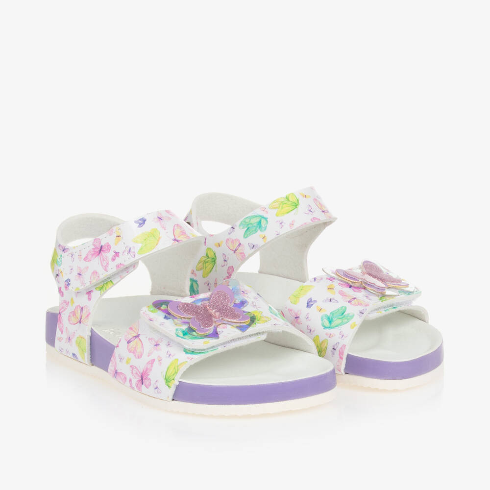 Shop Lelli Kelly Girls White & Purple Butterfly Sandals