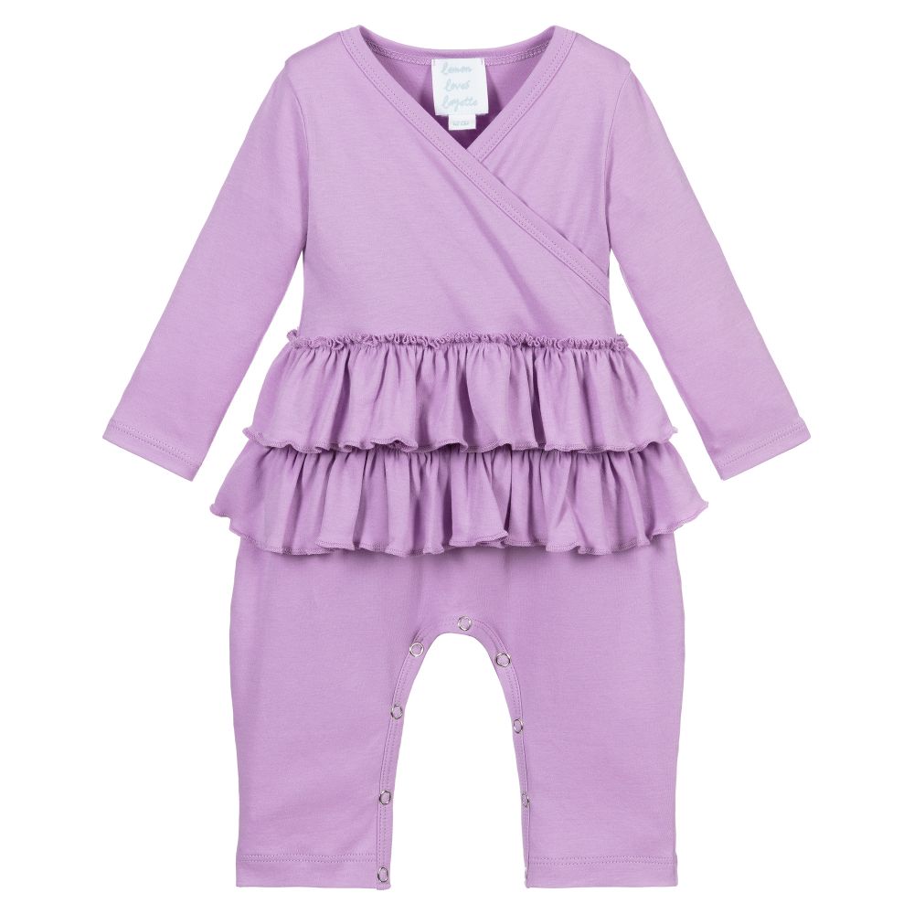 Lemon Loves Layette Baby Girls Purple Romper Childrensalon