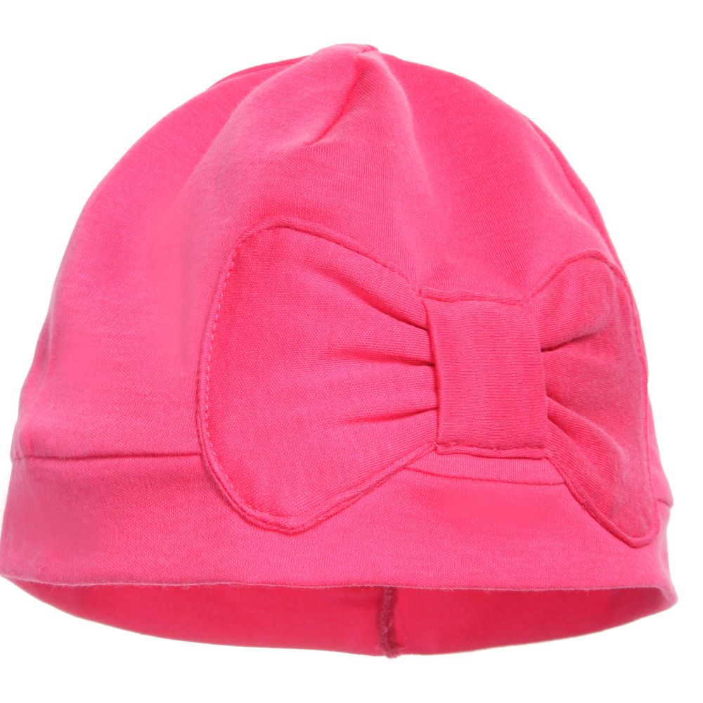 Lemon Loves Layette Babies' Girls Pink Pima Cotton 'petit Bow' Hat