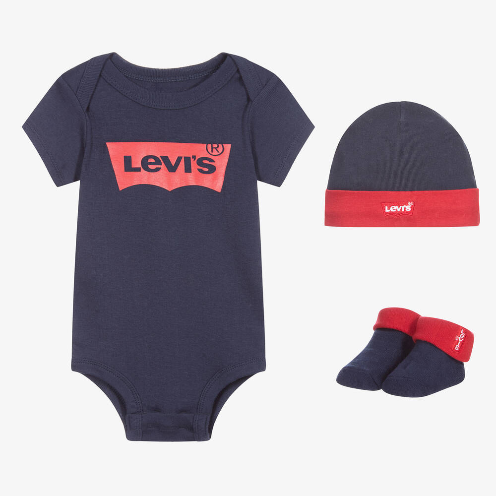 Levi's - Baby Boys Navy Blue Bodyvest Gift Set | Childrensalon