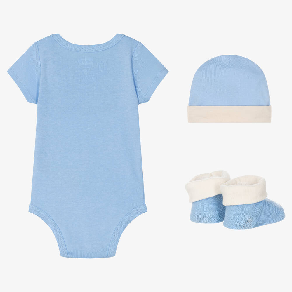 Levi's - Blue Cotton Babysuit Set | Childrensalon