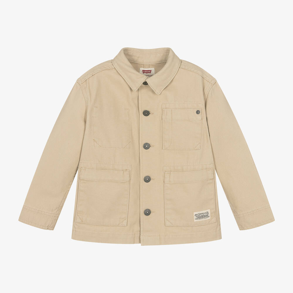 Levi's - Boys Beige Cotton Canvas Jacket | Childrensalon