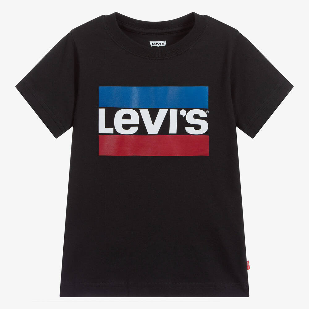 Levi's - Boys Black Cotton Logo T-Shirt | Childrensalon