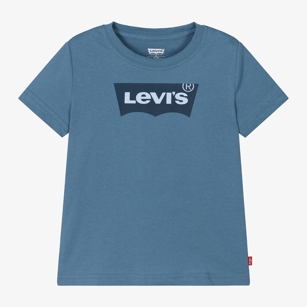 Levi's - Boys Blue Batwing Logo T-Shirt | Childrensalon