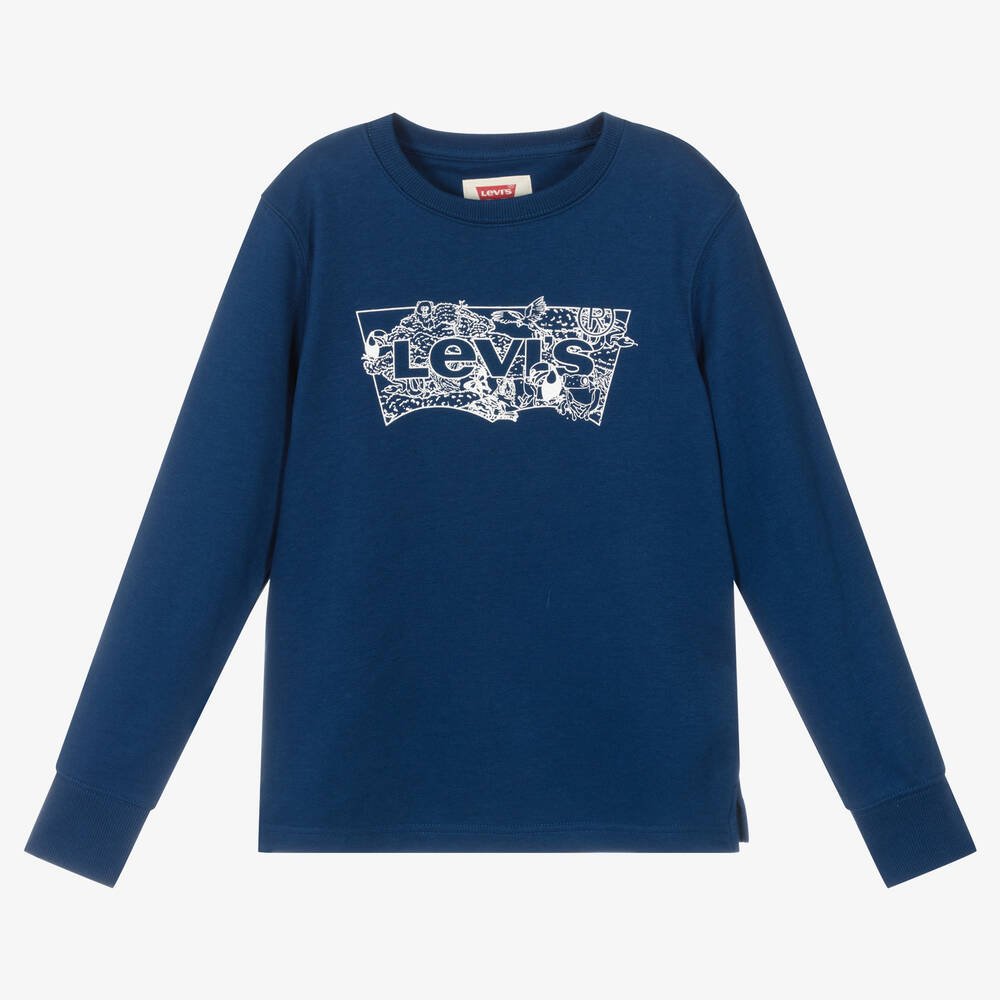 Levi's Kids'  Boys Blue Logo Sweatshirt