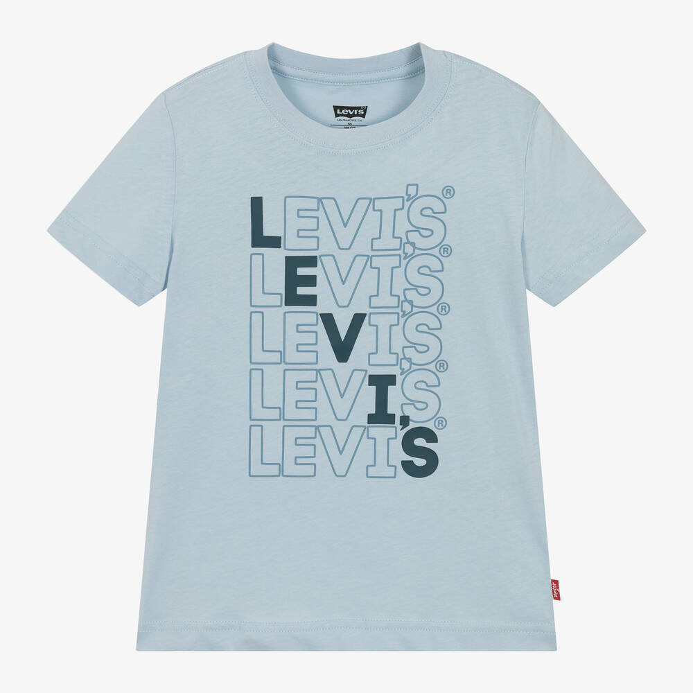 Levi's Kids' Boys Blue Organic Cotton T-shirt In Brown
