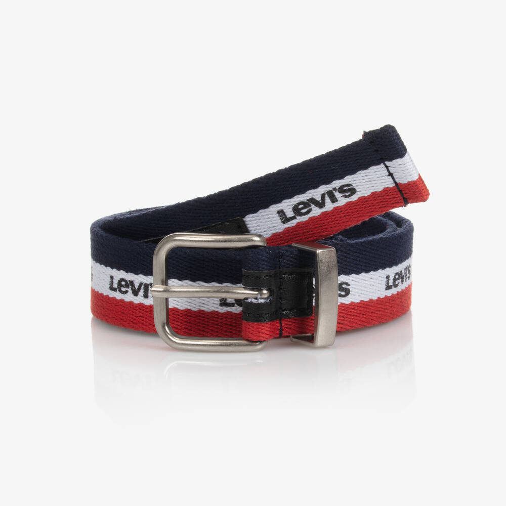 Levi's - حزام لون كحلي وأحمر وأبيض للأولاد | Childrensalon