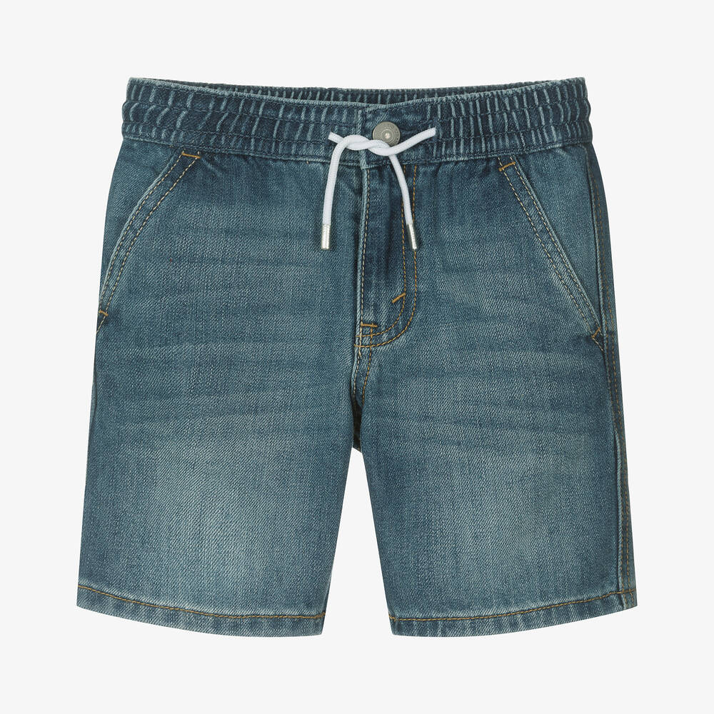 Levi's - Boys Blue Stone Wash Denim Shorts | Childrensalon