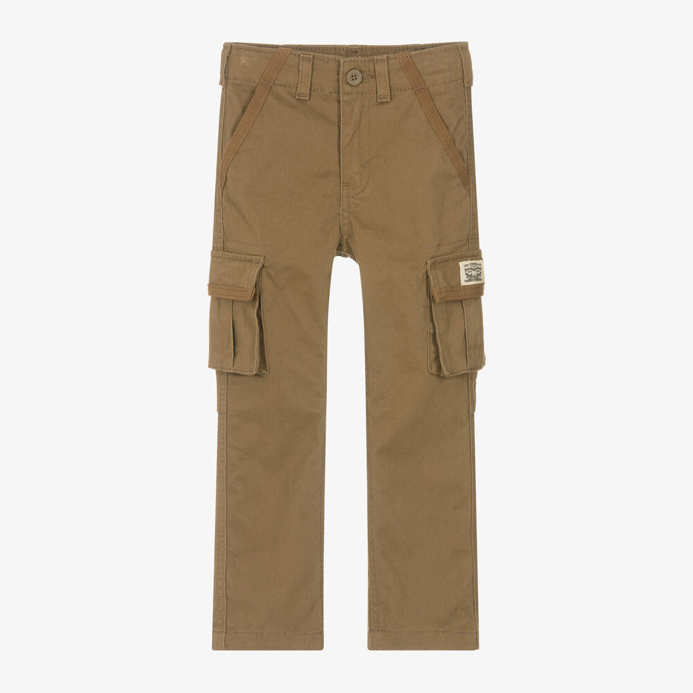 Levi's - Boys Brown Cotton Twill Cargo Trousers | Childrensalon