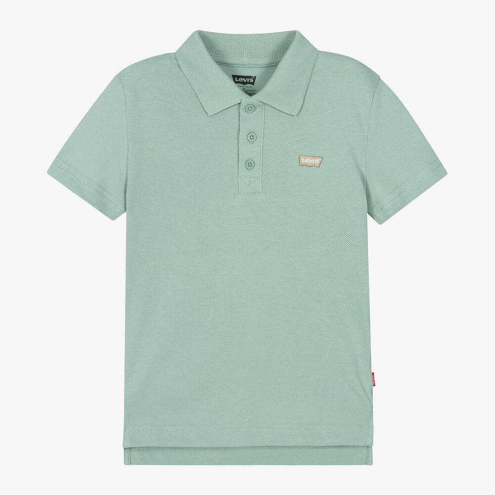 Levi's - Boys Green Cotton Piqué Polo Shirt | Childrensalon