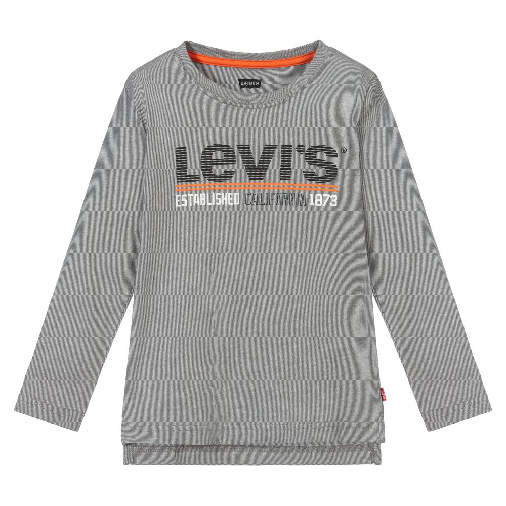 Levi's Babies'  Boys Grey Cotton Top In Grey