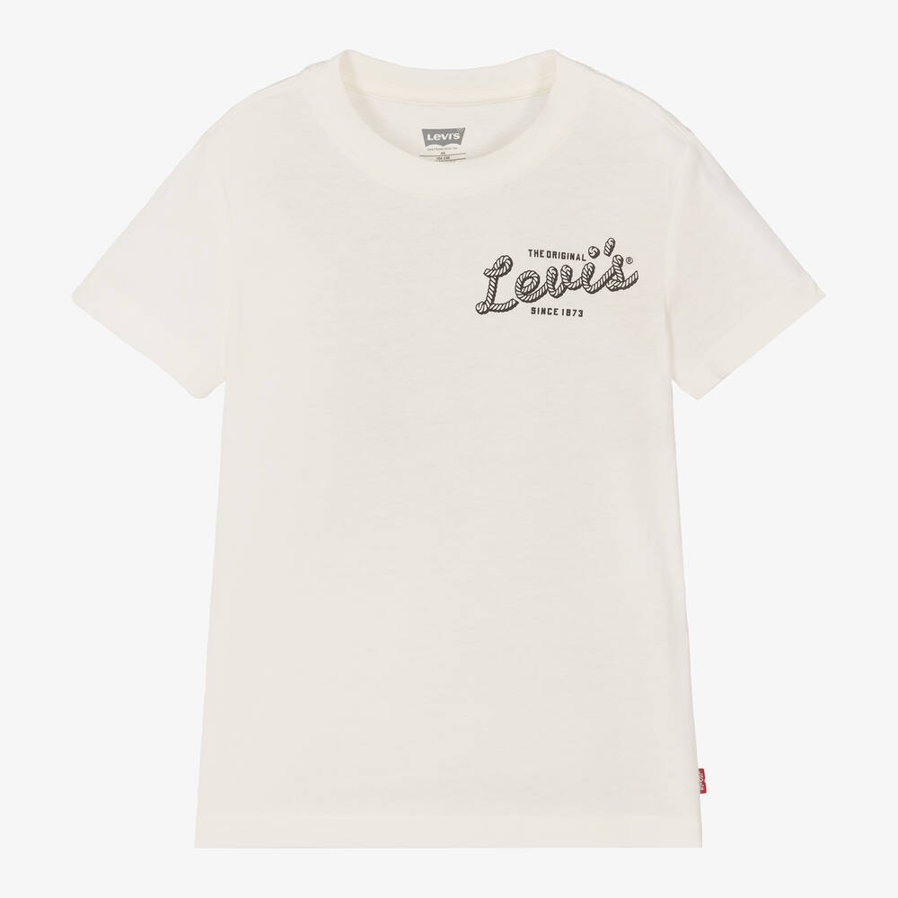 Levi's - Boys Ivory Cotton Cowboy T-Shirt | Childrensalon