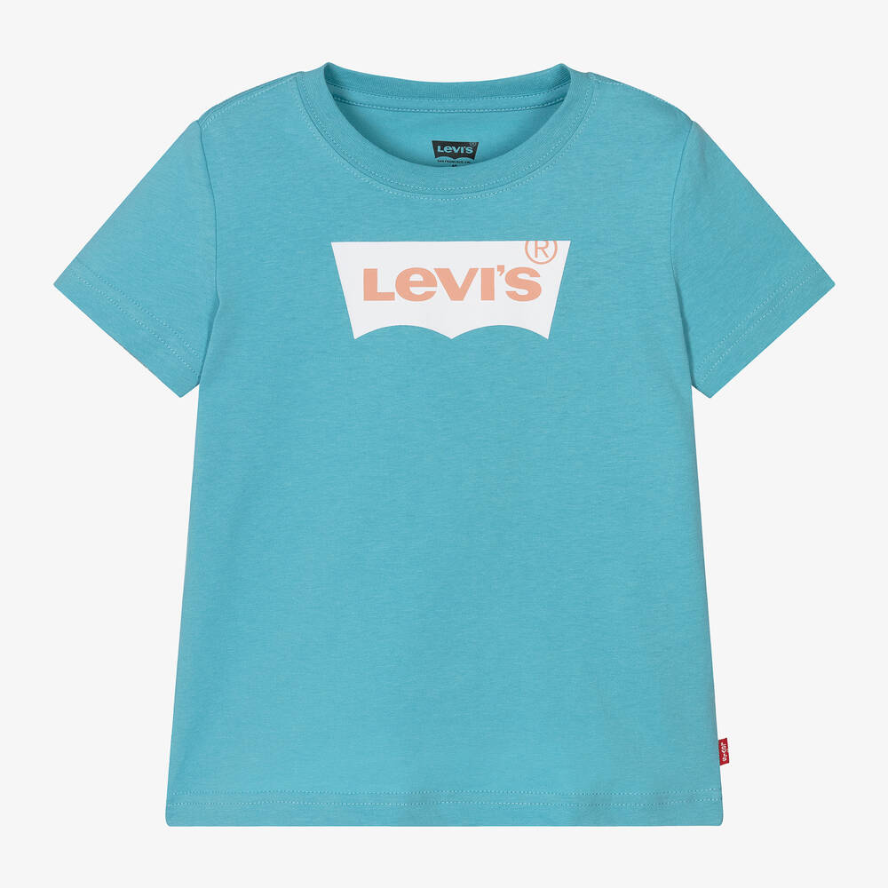 Levi's - تيشيرت قطن جيرسي لون أزرق فاتح للأولاد | Childrensalon