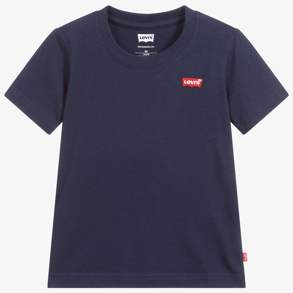 Levi's - Синяя хлопковая футболка с логотипом для мальчиков | Childrensalon