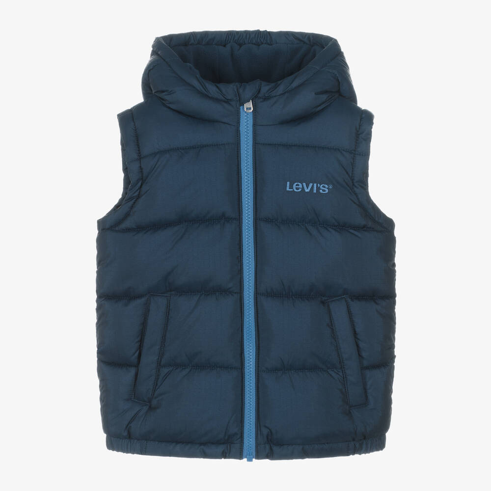 Levi's - Boys Navy Blue Puffer Gilet  | Childrensalon