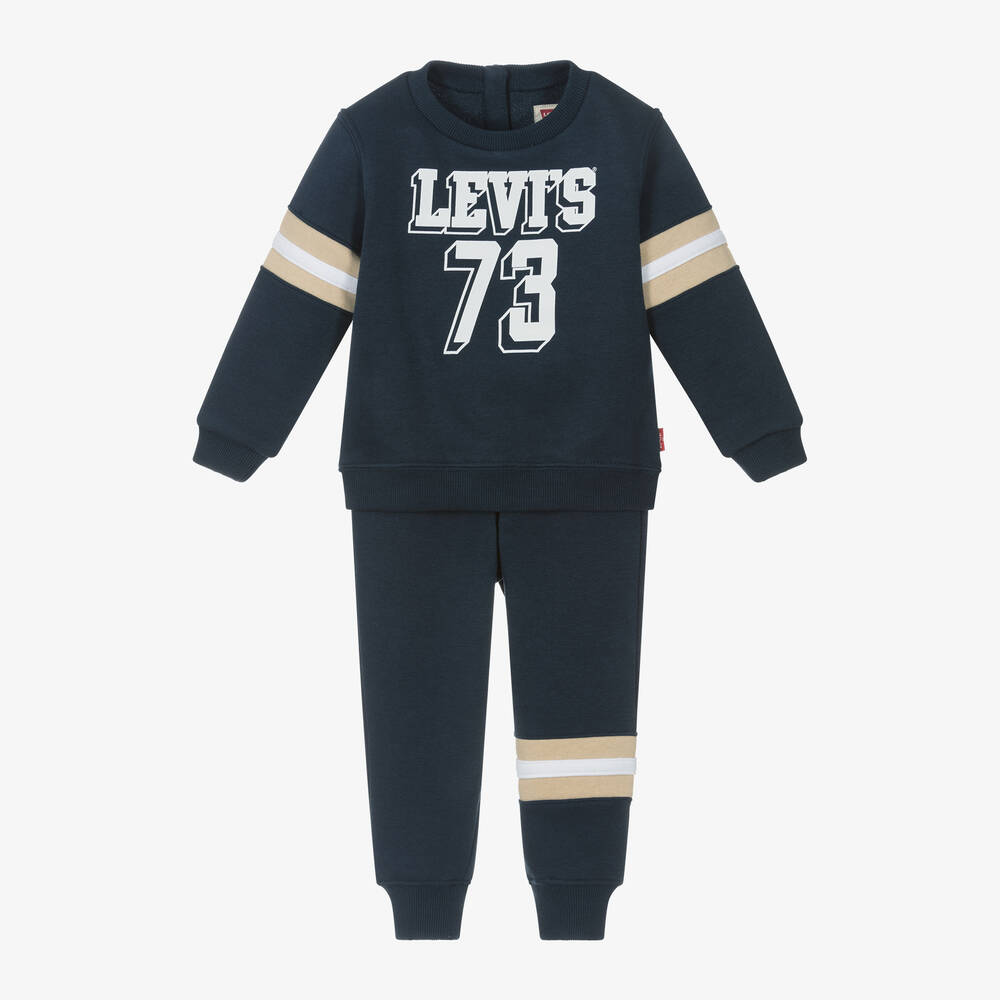 Levi's - Boys Navy Blue Varsity Cotton Tracksuit | Childrensalon