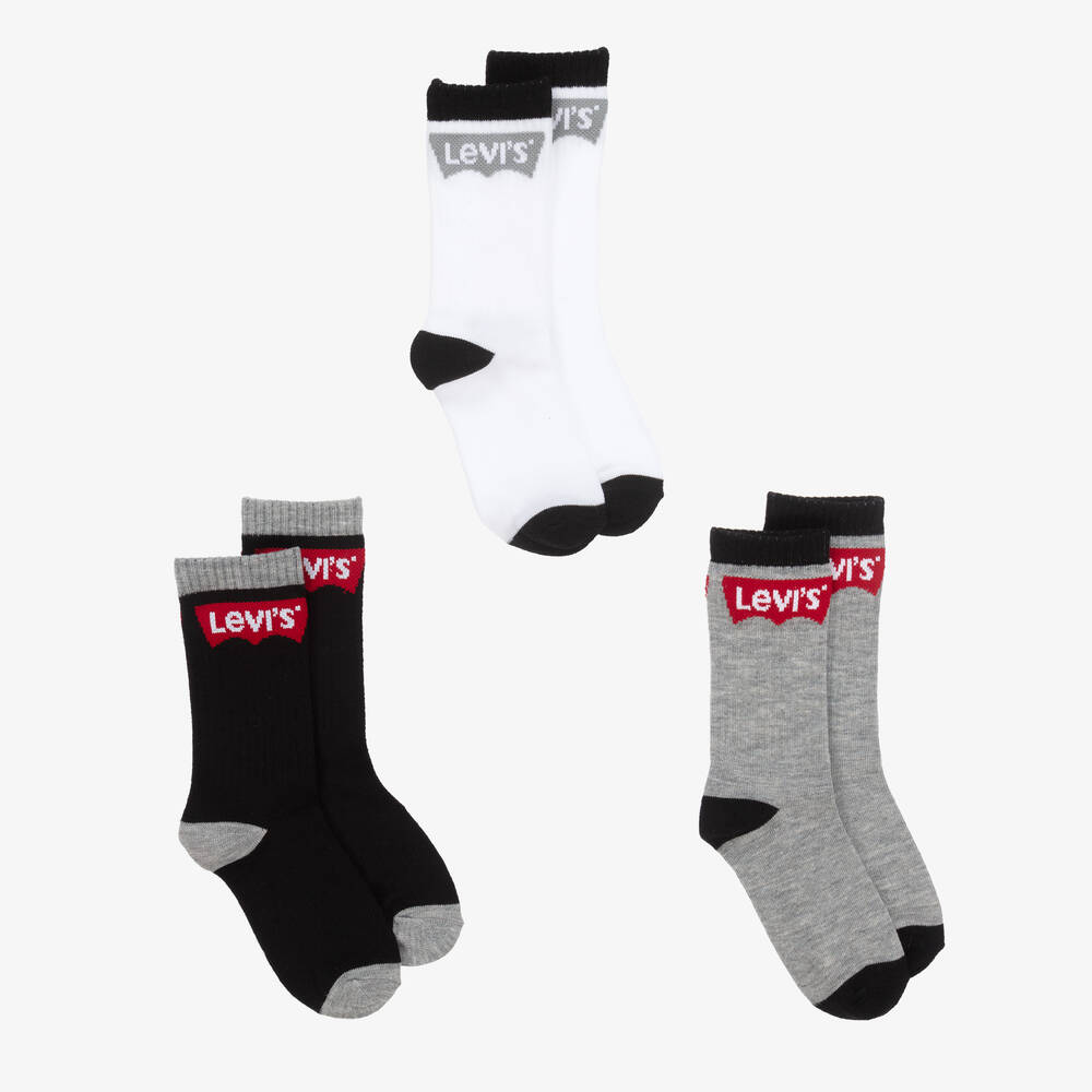 Levi's - Boys Ribbed Ankle Socks (3 Pack) | Childrensalon