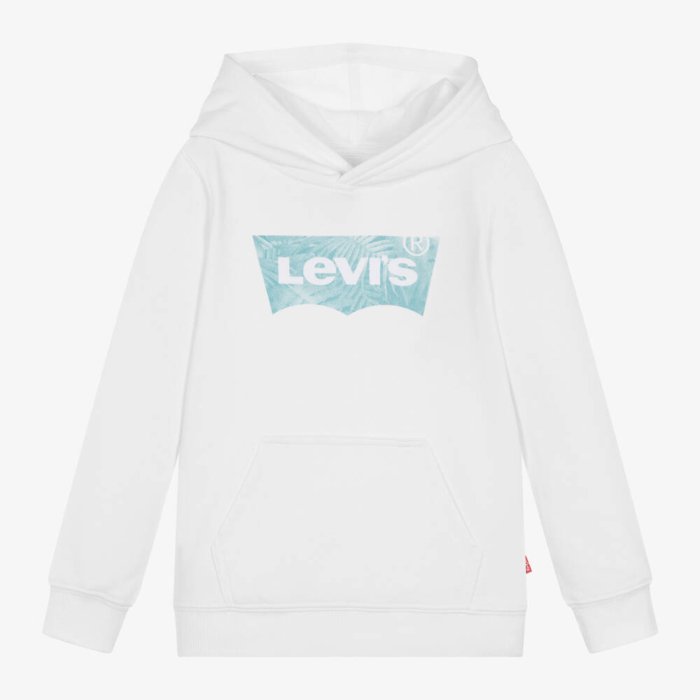 Levi's - Boys White Batwing Logo Hoodie | Childrensalon