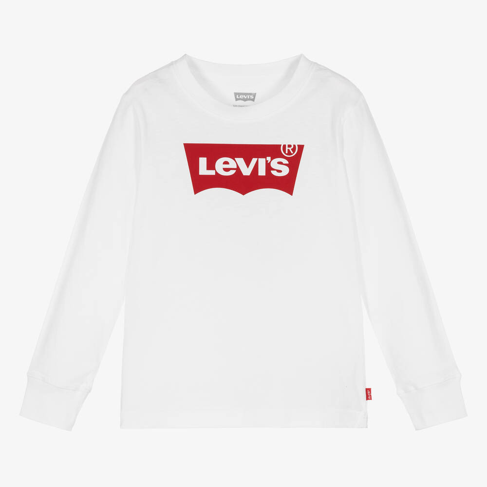 Levi's - Белая хлопковая футболка с логотипом для мальчиков | Childrensalon