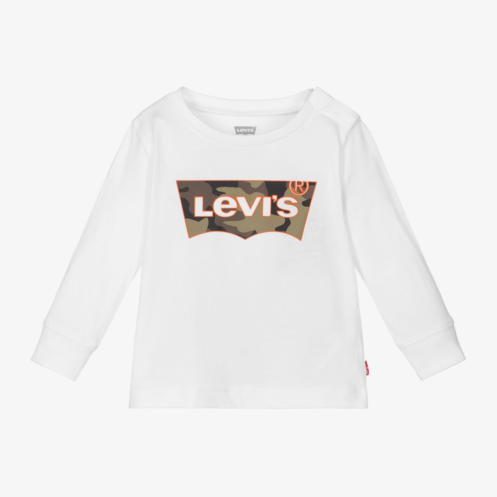 Levi's Babies'  Boys White Cotton Logo Top