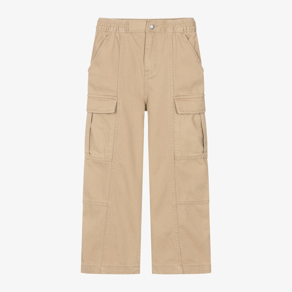 Levi's - Girls Beige Cotton Baggy Cargo Trousers | Childrensalon