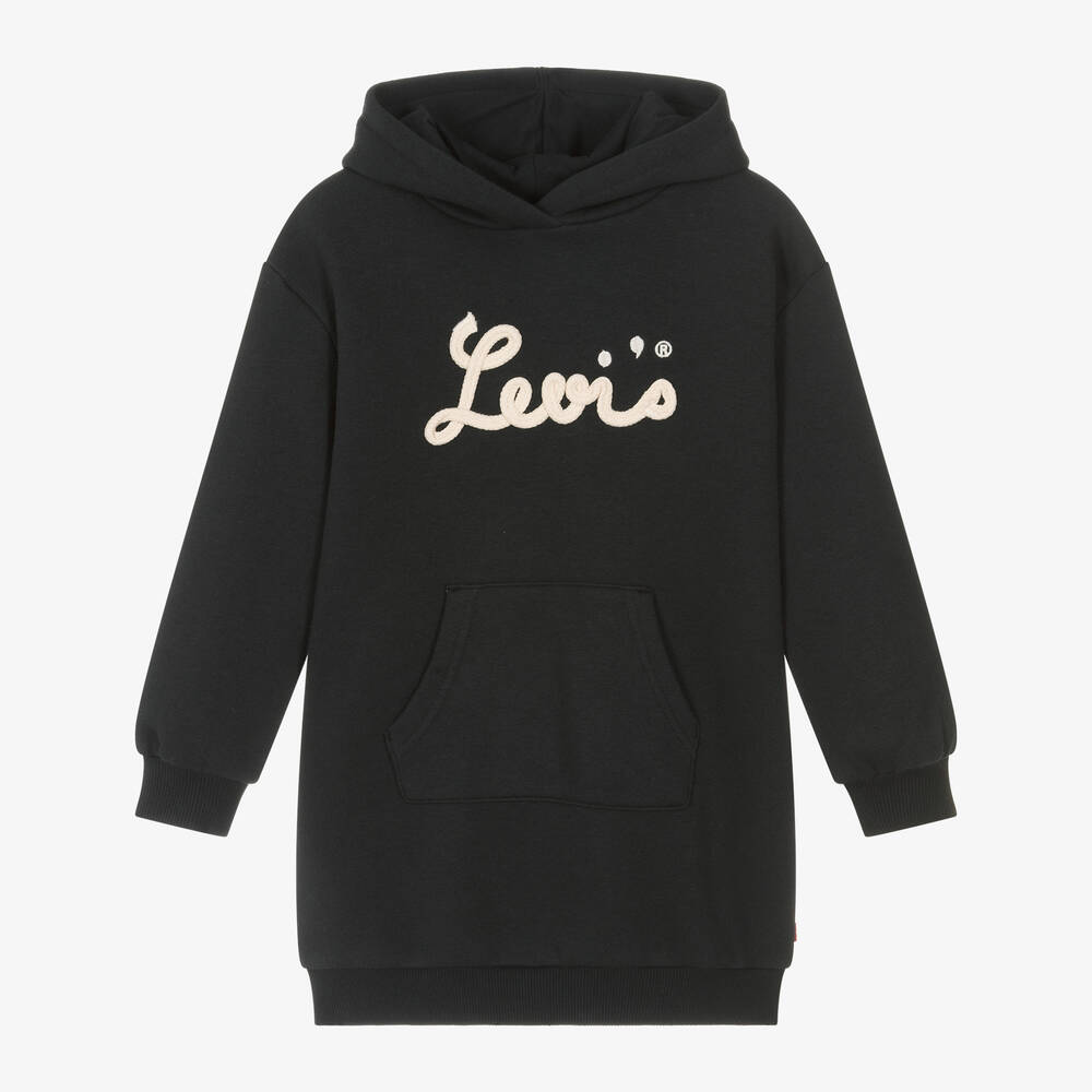 Levi's - Girls Black Cotton Sweatshirt Dress | Childrensalon