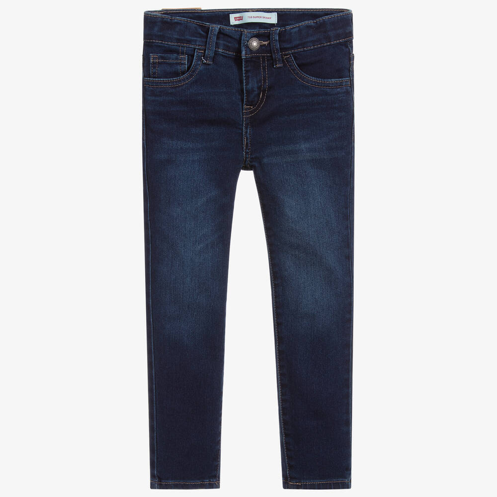 Levi's - Girls Blue Denim 710 Super Skinny Jeans | Childrensalon