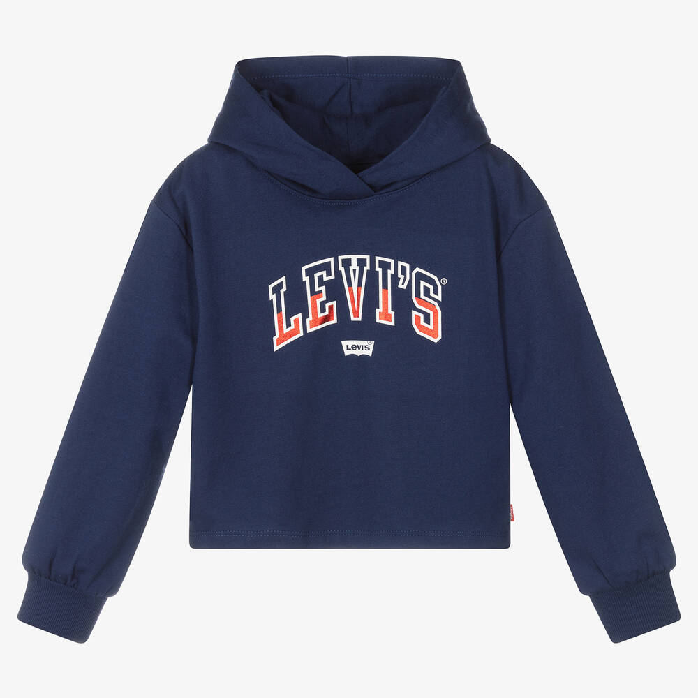 Levi's Kids'  Girls Blue Logo Hoodie