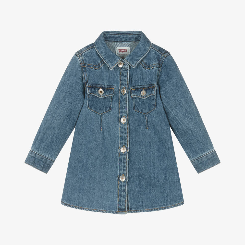 Levi's - Girls Blue Organic Cotton Denim Dress | Childrensalon