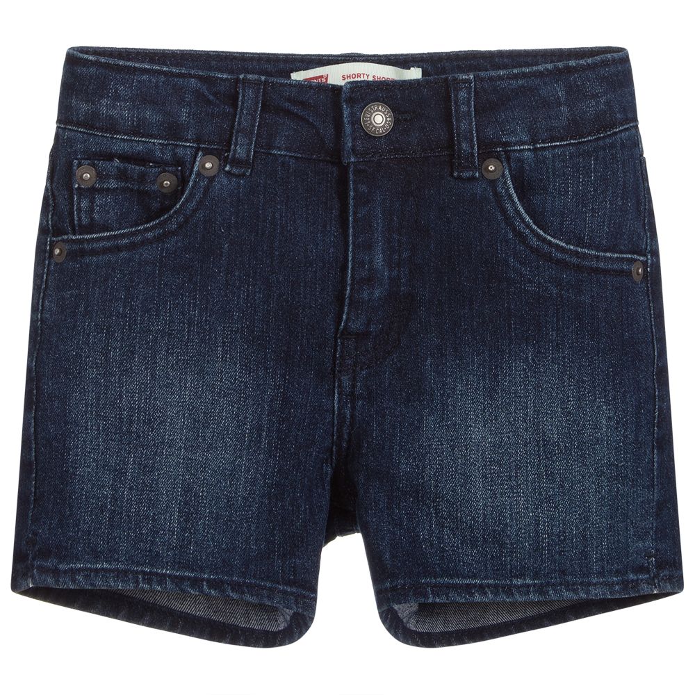 Levi's Kids'  Girls Dark Blue Denim Shorts