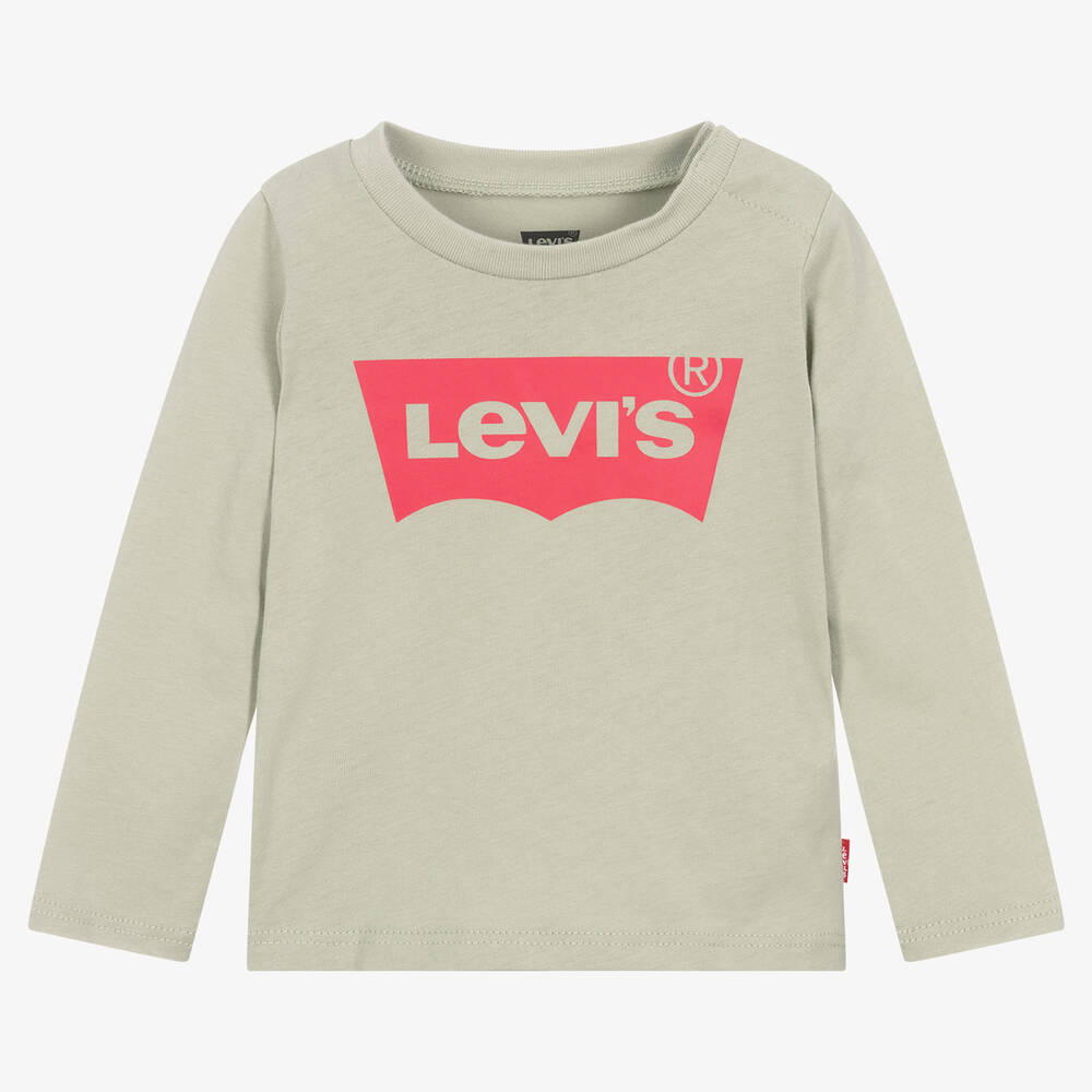 Levi's Babies'  Girls Green Cotton Logo Top