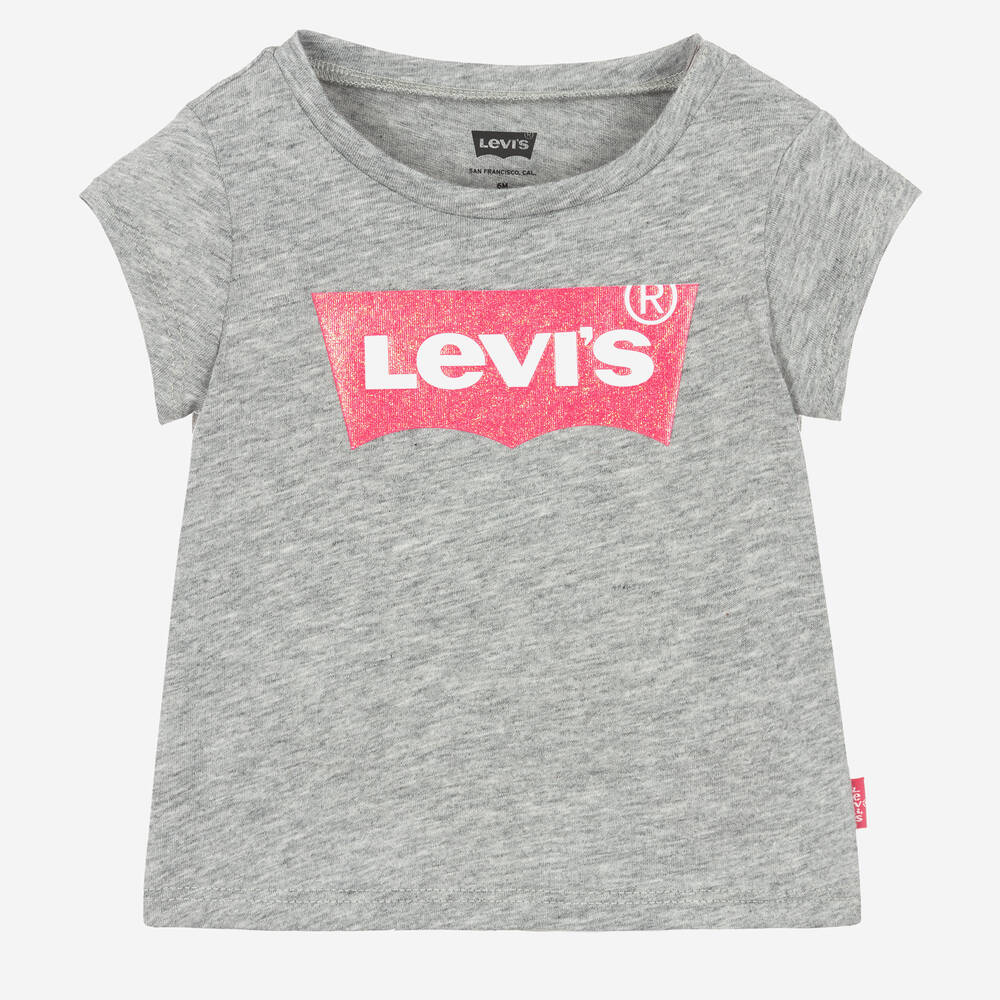Levi's - T-shirt gris en coton fille | Childrensalon