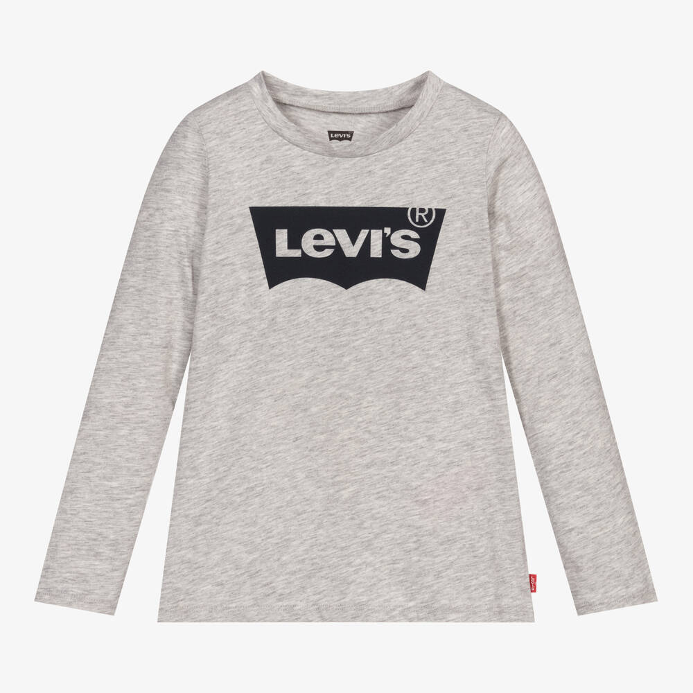 Levi's - Girls Grey Cotton Logo Top | Childrensalon