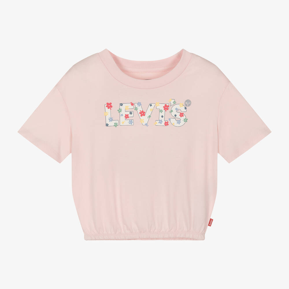 Levi's Kids' Girls Pink Cotton Floral T-shirt