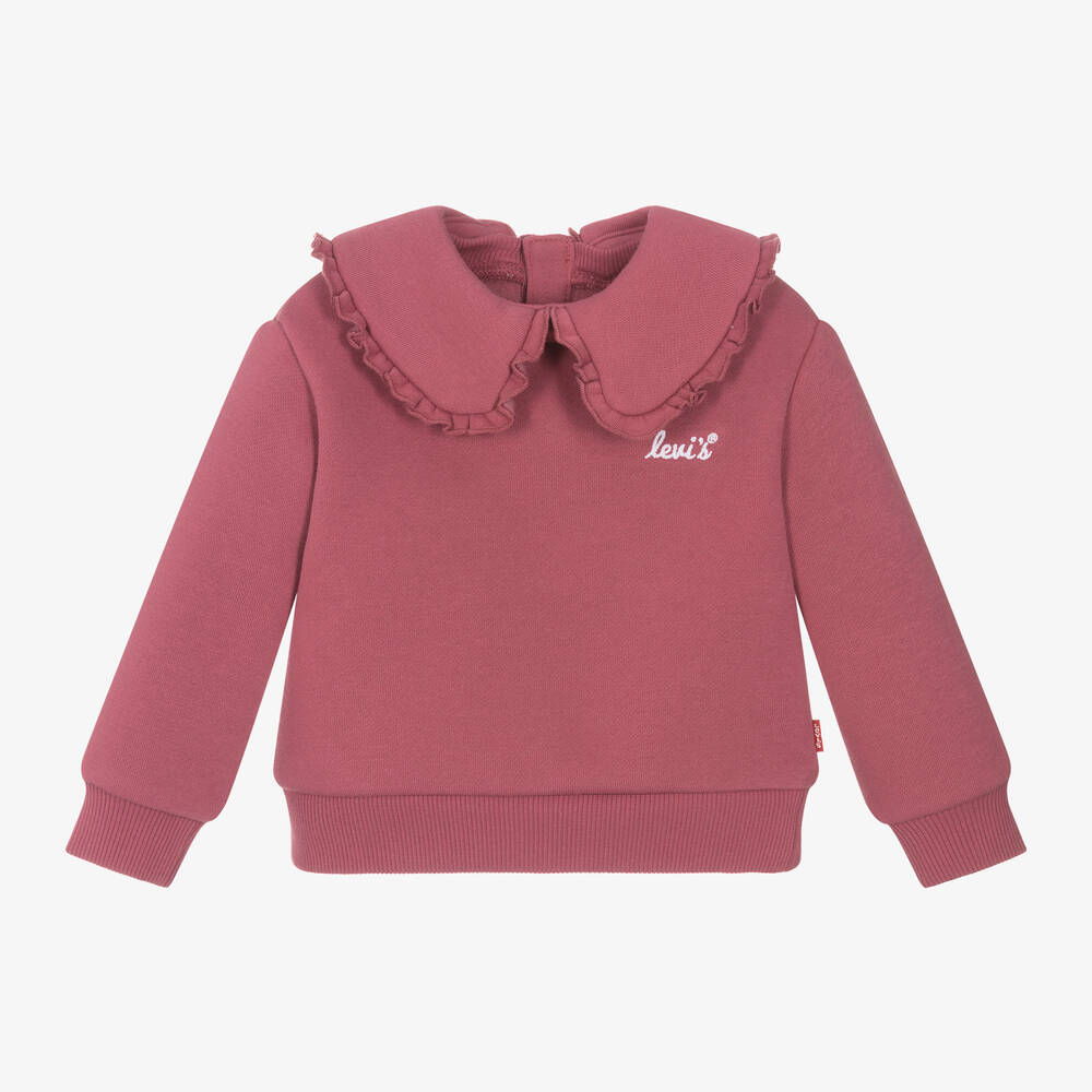 Levi's - Girls Pink Frilly Collar Sweatshirt | Childrensalon