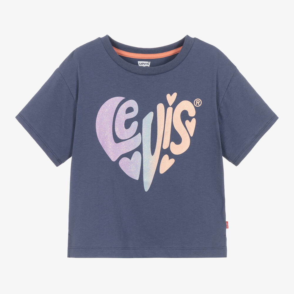 Levi's Kids'  Girls Purple Heart Cotton T-shirt