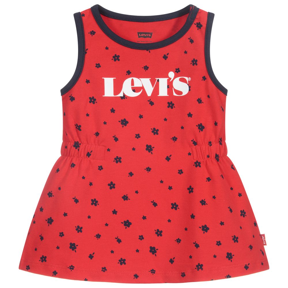 Levi's Babies'  Girls Red Flower Logo Dress