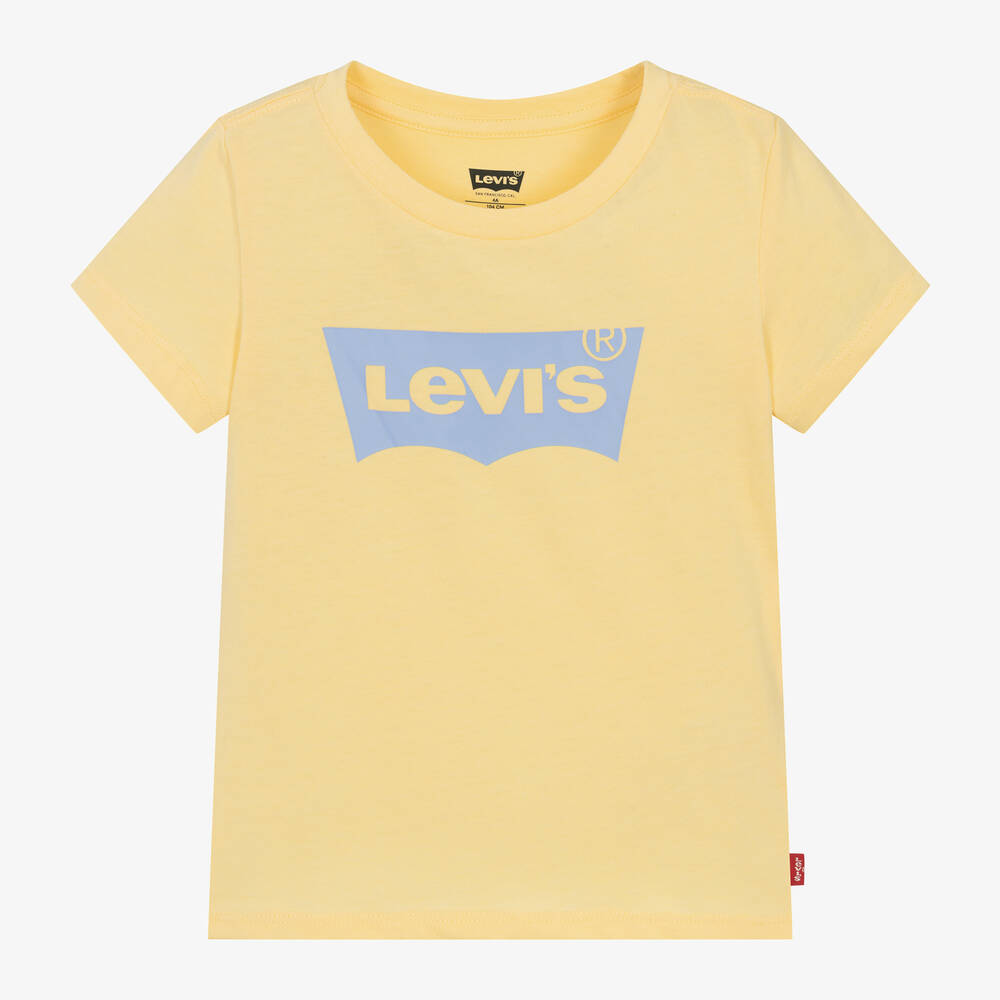 Levi's - تيشيرت قطن جيرسي لون أصفر ذهبي للبنات | Childrensalon