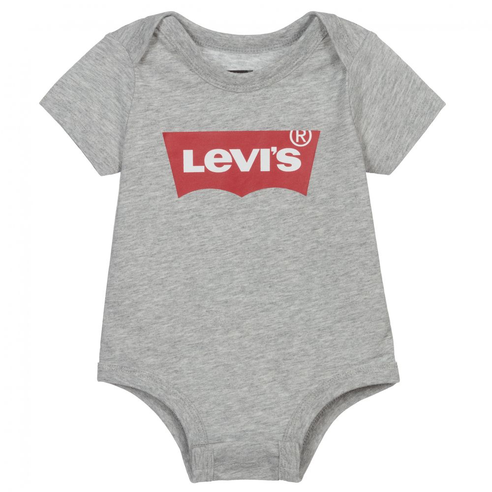 Levi's Grey Cotton Baby Bodyvest In Grey