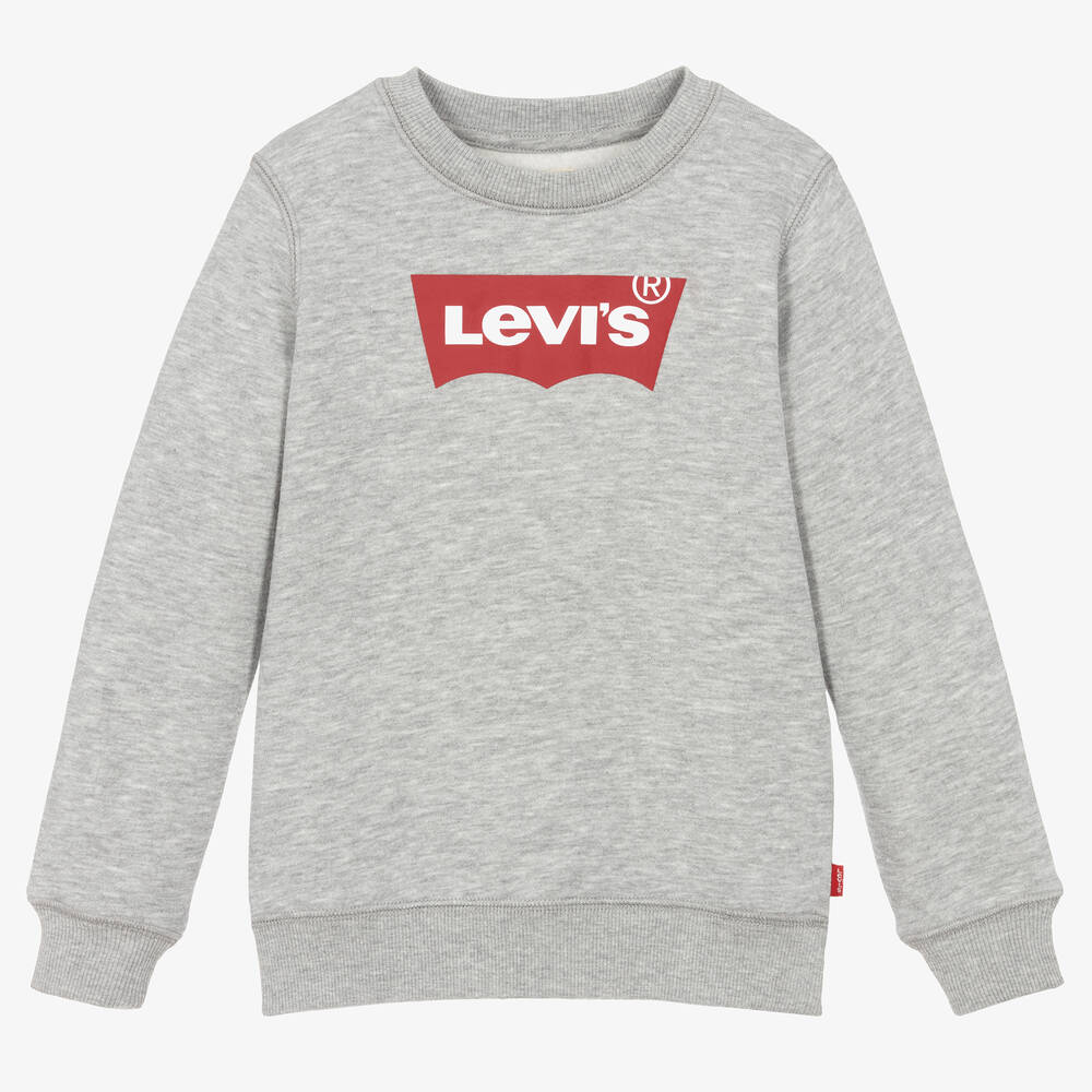 Levi's - Grey Cotton Jersey Logo Sweatshirt | Childrensalon