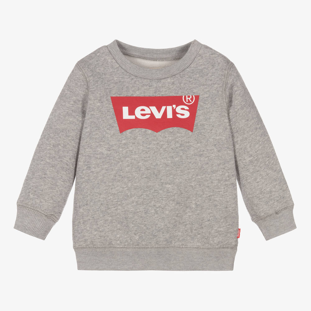 Levi's - Серый хлопковый свитшот из меланжевого хлопка для малышей | Childrensalon