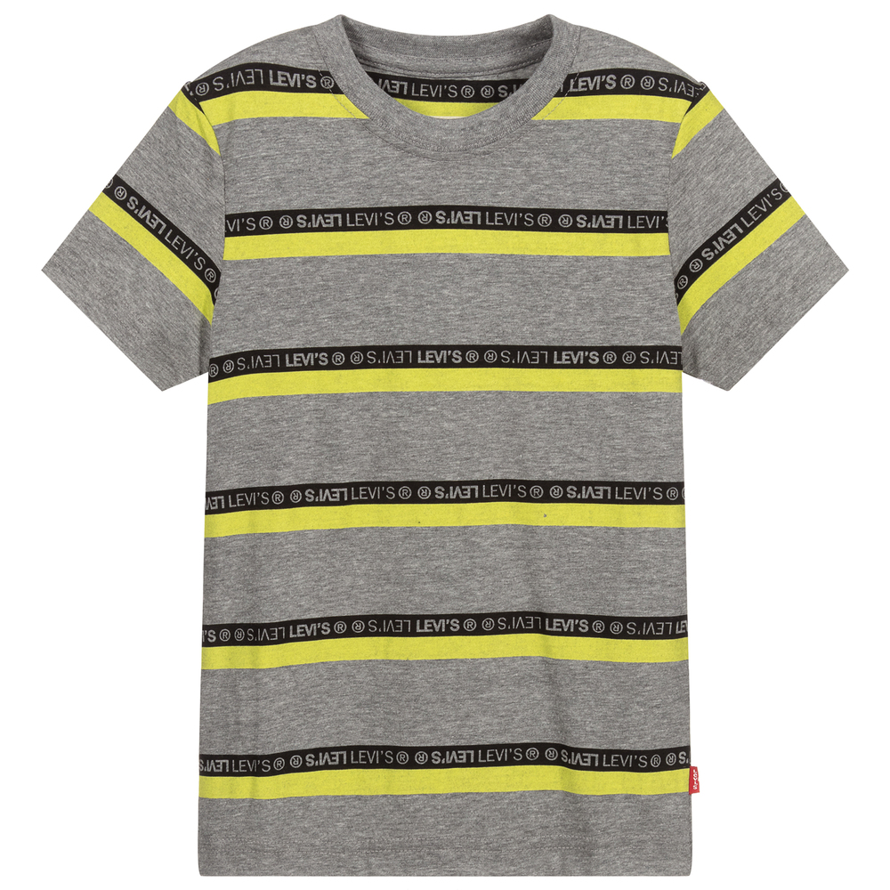 Levi's Babies'  Boys Grey & Yellow Logo T-shirt In Grey