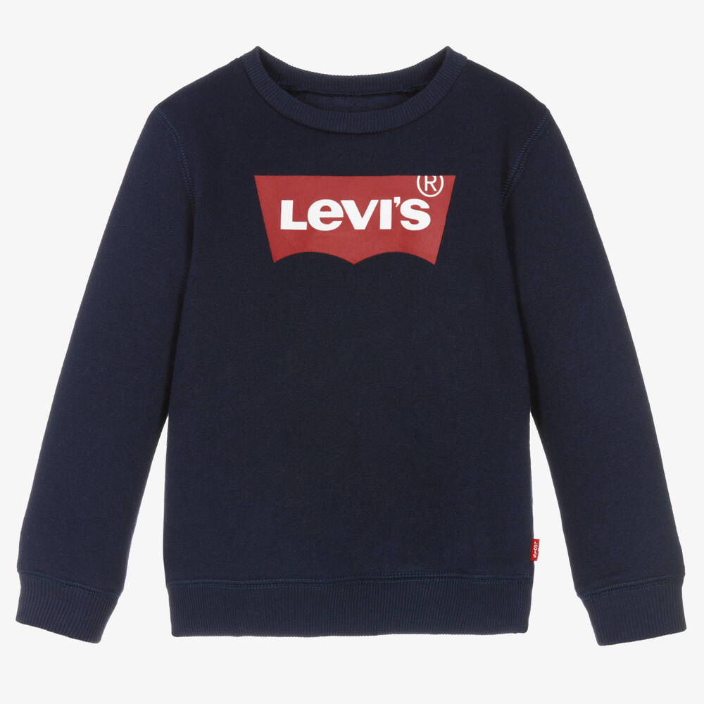 Levi's - Navy Blue Cotton Jersey Logo Sweatshirt | Childrensalon