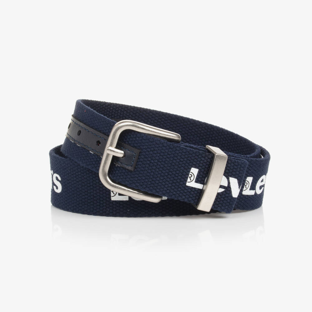 Levi's - Navy Blue Woven Web Belt | Childrensalon