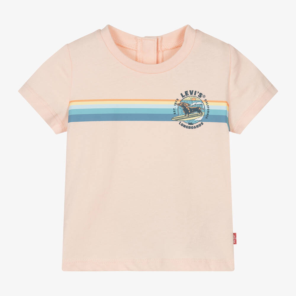 Levi's Babies' Pink Organic Cotton Surfing Dog T-shirt
